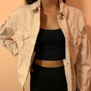 light pink jean jacket